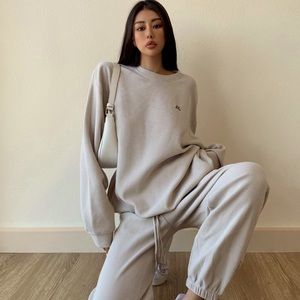 Waffle Material Two Piece Set Tracksuit NWT. Fits small